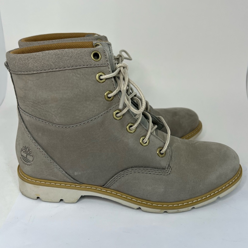 Timberland Boots Campton Waterproof Lace Up Boots Gray Nubuck Women’s Size 6